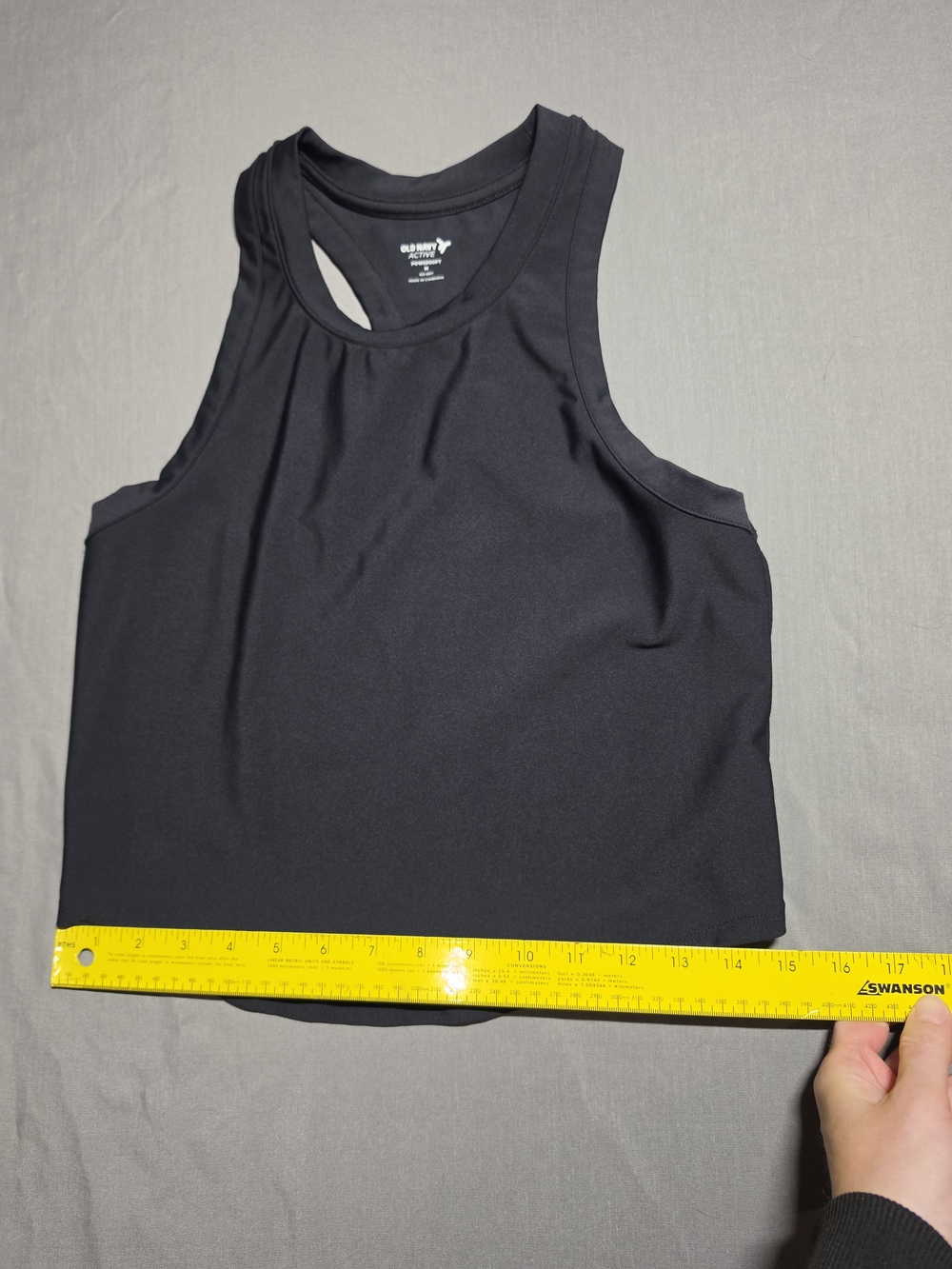Old Navy Active Black Racerback Crop Tank - Picture 3 of 7